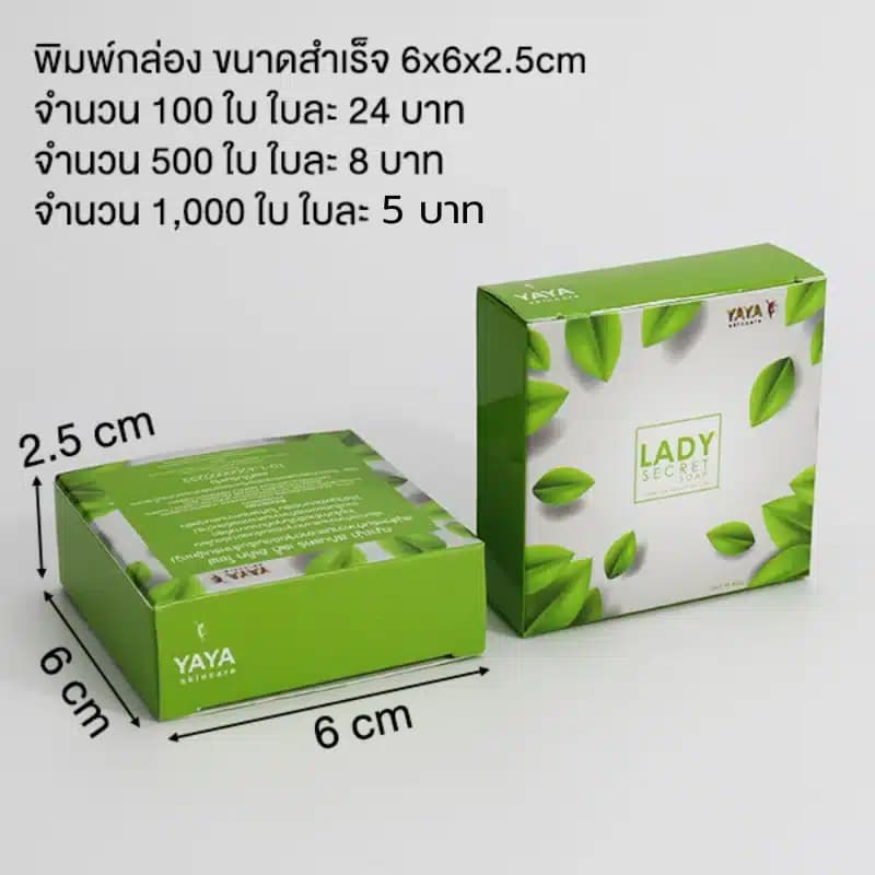 พิมพ์กล่อง ขนาดสำเร็จ 6x6x2.5cm