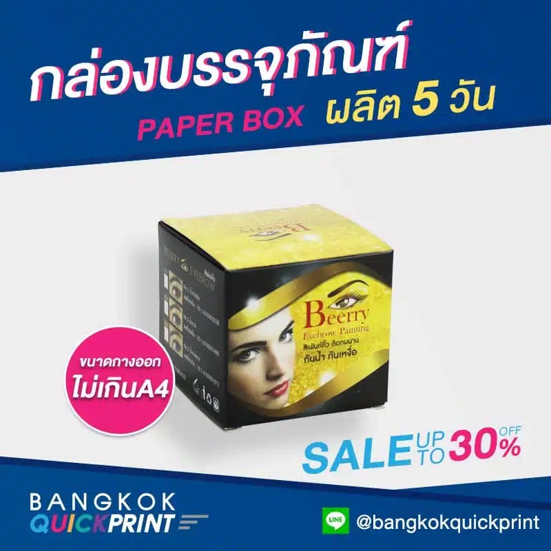 กล่องแพคเกจจิ้ง สีเพ้นท์คิ้ว