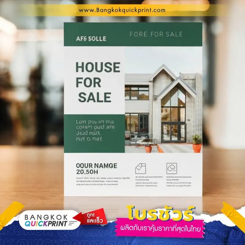 ใบปลิว ขายบ้าน HOUSE FOR SALE